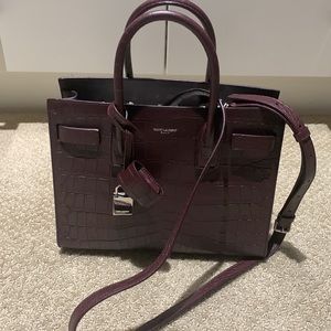 Handbag, dark maroon, baby size of YSL
